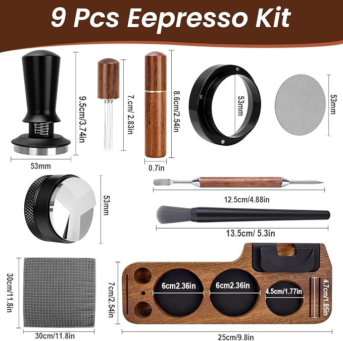 Kit Barista de 9 Piezas con Estación de Madera