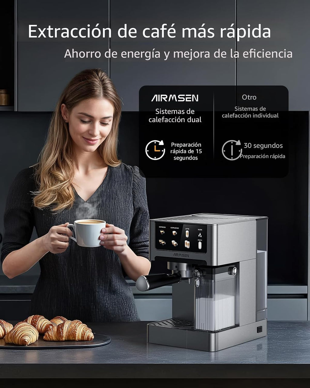 Cafetera espresso AIRMSEN de 20 bares