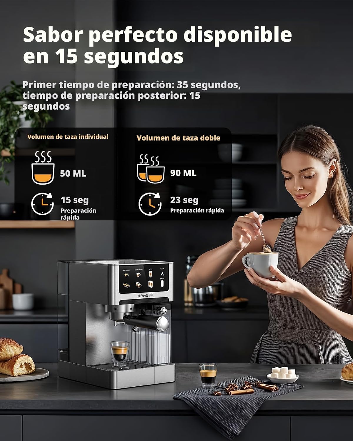 Cafetera espresso AIRMSEN de 20 bares