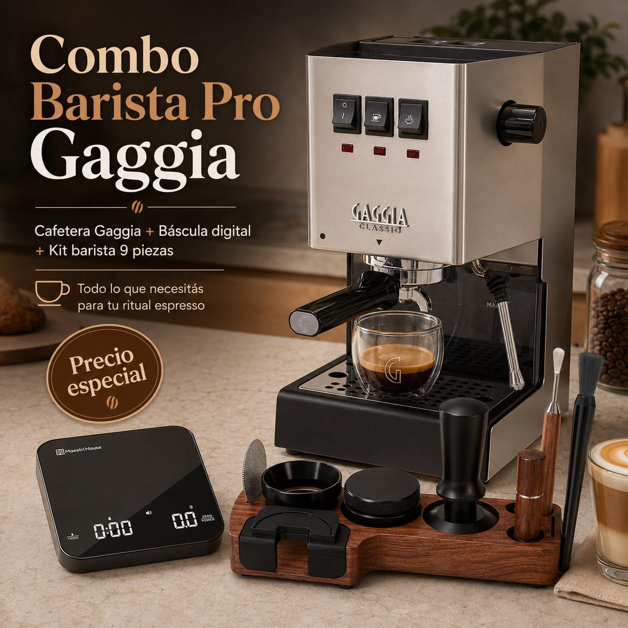 Promo Combo Barista Gaggia Premium de 9Bar