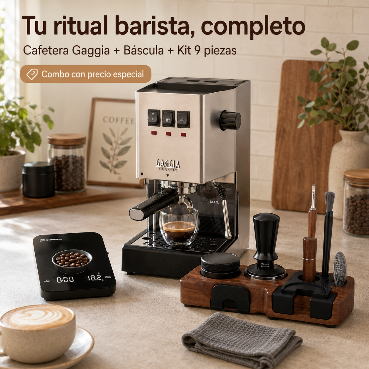 Promo Combo Barista Gaggia Premium de 9Bar